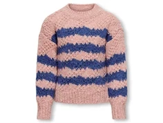 Kids ONLY silver pink/clematis blue stribet high neck striktrøje